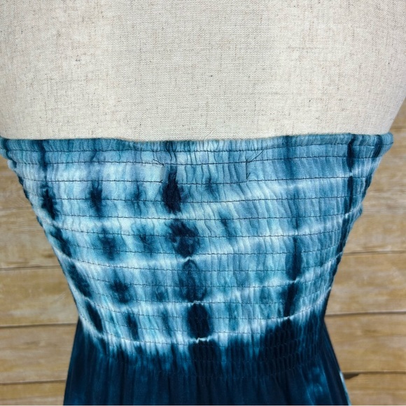Catwalk Studios Blue Tie Dye Convertible Strapless Dress Boho Size S - Picture 5 of 11